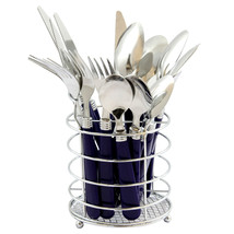 Gibson Sensations II 16 Piece Stainless Steel Flatware Set with Cobalt H... - £22.40 GBP