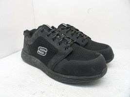 Skechers Work Mens Aluminum Toe Steel Plate Athletic Safety Shoes Black Size 13M - £45.83 GBP