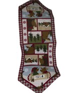 St Nicholas Square Table Runner Seasons Greetings Snow Festive Whimisica... - $20.23 CAD