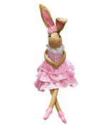 Easter Bunny Rabbit Pink Dress Bean Bottom Stuffed Plush Jolie Fleur 28 ... - £15.16 GBP