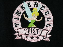 Disney Tinker Bell Tink Feisty Embroidered Black Full Zip Fleece Hoodie - $34.99