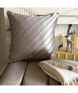 The HomeCentric Gray Throw Pillow Cover Satin Striped - Crystal Shine - €32,83 EUR+