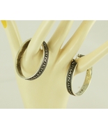 Large 1990s BYZANTINE Etruscan Ornate Hoop 925 Sterling Silver Post Earr... - $88.95
