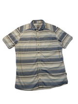Kuhl Short Sleeve Button Up Shirt Mens Small Gray Blue Stripes Hiking Outdoor - £14.68 GBP