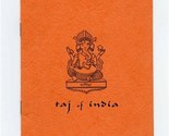 Taj of India Menu Pacific Avenue San Francisco California 1960&#39;s - $87.12