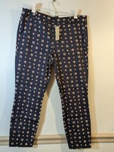 J. Crew Minnie Skinny Pant Navy Blue Floral Pattern Size 6 Style A1448 - $16.82