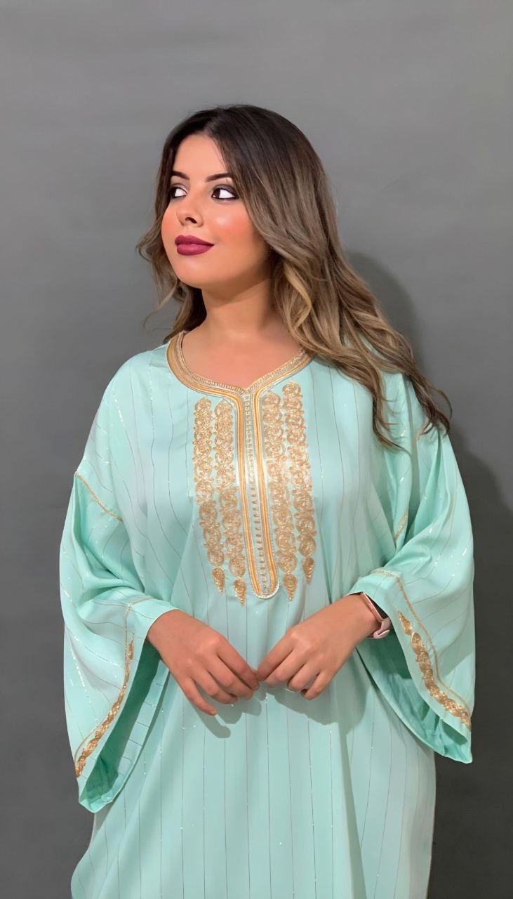 Primary image for Moroccan Caftan, long dress, handmade, Muslim dress