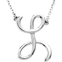 Precious Stars Unisex Sterling Silver Script Font S Initial Necklace - £55.95 GBP
