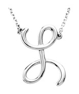 Precious Stars Unisex Sterling Silver Script Font S Initial Necklace - £64.50 GBP
