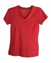 Nike Womens Shirt Size S Small Orange V Neck Dri Fit Regular Fit Short S... - £14.52 GBP