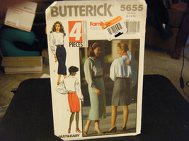 Butterick 5655 Skirt in 2 Lengths w/Pleated Back &amp; Darted Back Pattern - 12-16 - £5.37 GBP