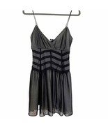 Bardot Black Chevron Mesh V Neck Spaghetti Strap Dress Size 8 NWT - £58.10 GBP
