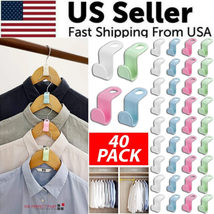 40 PCS Clothes Hanger Connector Hooks Closet Hangers Organizer Space Sav... - $9.13