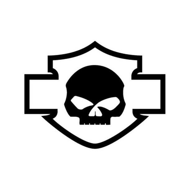 2x Harley skull outline Vinyl Decal Sticker Different colors & size for Car/Bike