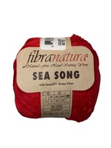 Fibra Natura Sea Song Cotton Seacell Worsted Yarn 40103 Red DL 1601 Fibr... - $5.99
