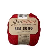 Fibra Natura Sea Song Cotton Seacell Worsted Yarn 40103 Red DL 1601 Fibr... - £4.71 GBP