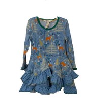 Matilda Jane Neck Of Woods Dress Size 2 Blue Fox Twirl Dress - £22.08 GBP