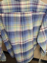 Ralph Lauren Men’s Shirt Light Blue Multicolor Plaid Madras Large Long S... - $13.89