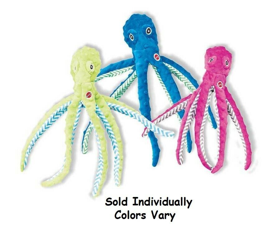Extreme Octopus Dog Toy Tough Durable Stuffing Free Squeaker Assorted Colors 16
