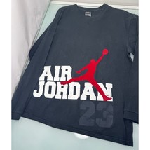 Vintage Nike Air Jordan Men Terry Shirt Long Sleeve Velour Velvet Jumpma... - £23.33 GBP