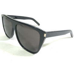 Saint Laurent Sunglasses SL1 022 Black Gold Oversized Frames Black Lenses - £146.57 GBP