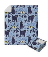 Eyes And Cats Silk Touch Sherpa Throw Blanket 50X60 Inches - £52.99 GBP