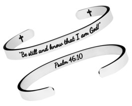 Motivational Bracelet for Women Cuff Bangle Steel - $44.10