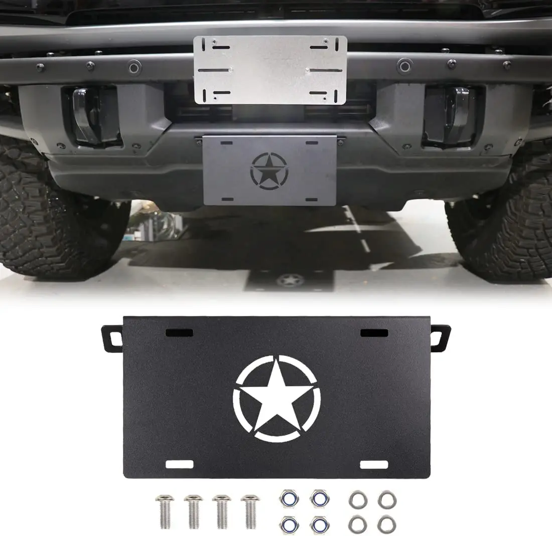 Front License Plate Fe for Bronco Accessories 2021 2022 2023 Aluminum Alloy Fron - $95.17