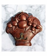 Vintage Wooden Deeply Carved Fruit Bowl Wall Hanging Dark Decor plaque H... - €22,73 EUR