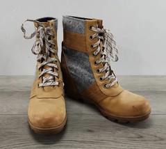 Women&#39;s Sorel Lexie Wedge Felt Leather Boots   NL3376-224 Camel Brown - Size 11 - £50.38 GBP