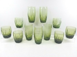 Anchor Hocking Central Park Ivy Green Iced Tea Old Fashioned Set Vintage Glass - £78.58 GBP