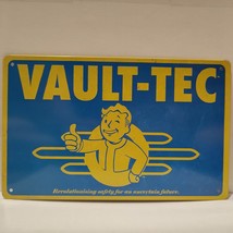 Fallout Vault Tec Metal Tin Wall Hanging Sign Official Bethesda Collectible - $22.24