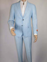 Men's ENZO Linen Spring Summer Suit Light Weight Breathable E58302-9 Light Blue image 6