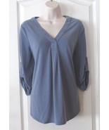 Adrianna Papell Solid L/S Modified VNeck Top Blue Women&#39;s Sz. S-XXL NWWT... - $454.31 MXN