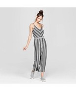 Women&#39;s Striped V-Neck Strappy Knit Cropped Jumpsuit - Xhilaration Charc... - $25.31 CAD