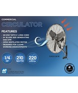 TPI CACU24-W 24&quot; Commercial Air Circulator Wall Mount 3400/3100/2800 CFM... - $320.60