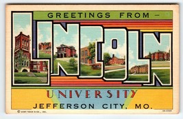 Greetings From Lincoln University Jefferson City Missouri Large Letter Postcard - £10.59 GBP