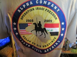 Alpha Company-490th Civil Affairs-2008 Operation Iraqi Freedom-Hanes T-Shirt med - £19.75 GBP