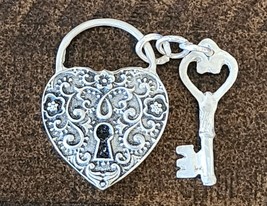 Heart Locket and Key Hand Poured Silver 2.2 Troy Ounces .999 Fine - £158.96 GBP