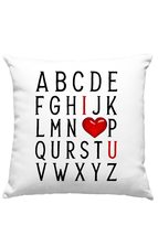 Alphabet ABC I Love You Pillow, I Love You Pillow, Valentines Day Pillow - £23.32 GBP