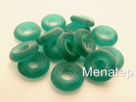 50 8 x 2.5 mm Czech Glass Donut Beads: Matte - Emerald - $2.27