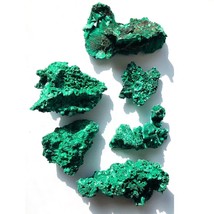 6 Chatoyant Green Malachite Fibrous Crystal Specimens Congo MalLot2 - £63.46 GBP