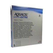 Aquacel Extra Wound Dressing 15cm x 15cm x 5 (Wound, Ulcers, Post-Op) - £50.36 GBP