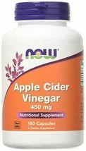 NEW Now Foods  Apple Cider Vinegar Gluten Free Supplement 450 mg 180 caps - £14.36 GBP