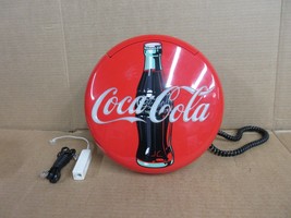 Vintage Coca Cola Wall Corded Telephone 1996 12&quot; Round Coke Phone   B - $36.12