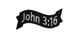 Bible Verse Patch John 3:16 Embroidered Applique Iron On Patch 3&quot; X 1.2&quot;... - $4.97