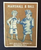 Marshall &amp; Ball Newark NJ Spring Clothing Victorian Trade Card Late 1800s - $15.00