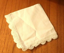 Vintage New Battenburg &amp; Lace Handkerchiefs 10&quot;&amp;12&quot; 100% Cotton - £2.36 GBP+