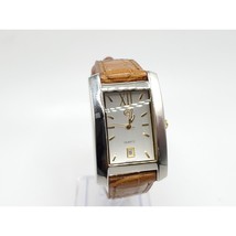 George Watch Men New Battery Rectangle Silver Date Dial 27mm - $24.99