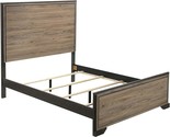 Benjara Zoa Modern Platform Queen Size Bed with 4 Slats, Rustic Natural ... - £228.84 GBP